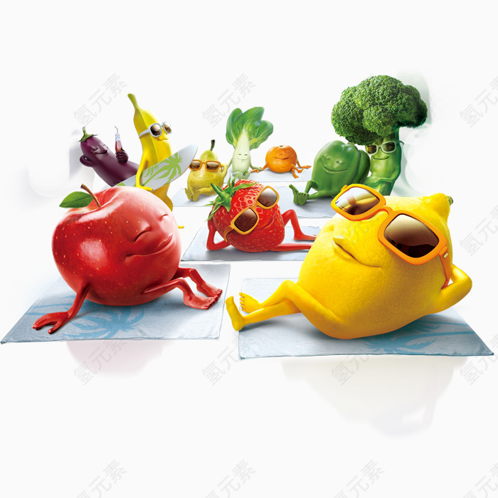 卡通水果蔬菜人物造型