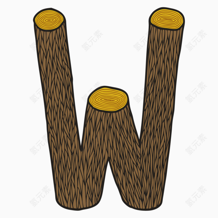 创意木制字母W