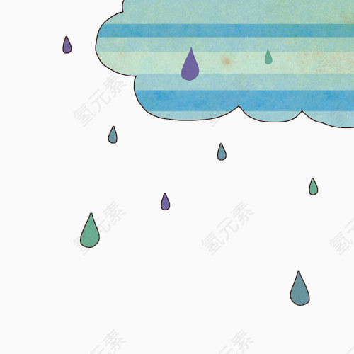 卡通下雨的云朵