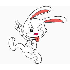 吐舌头的卡通小兔子