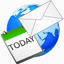 Kontact日历地球电子邮件世界日期时间表全球行星邮件消息信信封原理的现实重装上阵