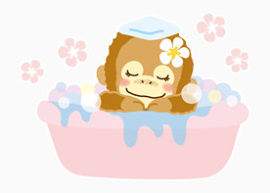 动物猴图片 洗澡的小猴子