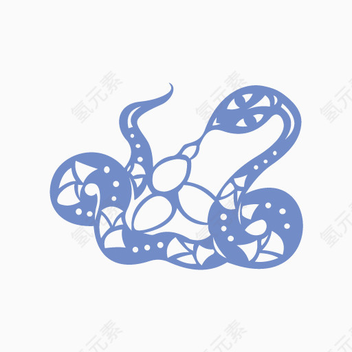 蛇生肖卡通手绘图标元素