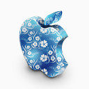 MAC蓝色花植物苹果三维