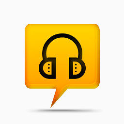 黄色的评论泡沫标志耳机黄色的评论气泡图标