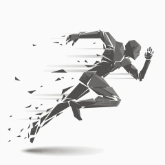 极速运动跑步动感 几何多边形速度运动员 