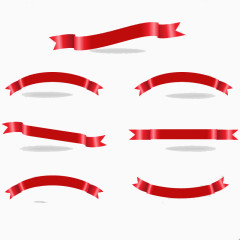 7款红色丝带设计矢量素材