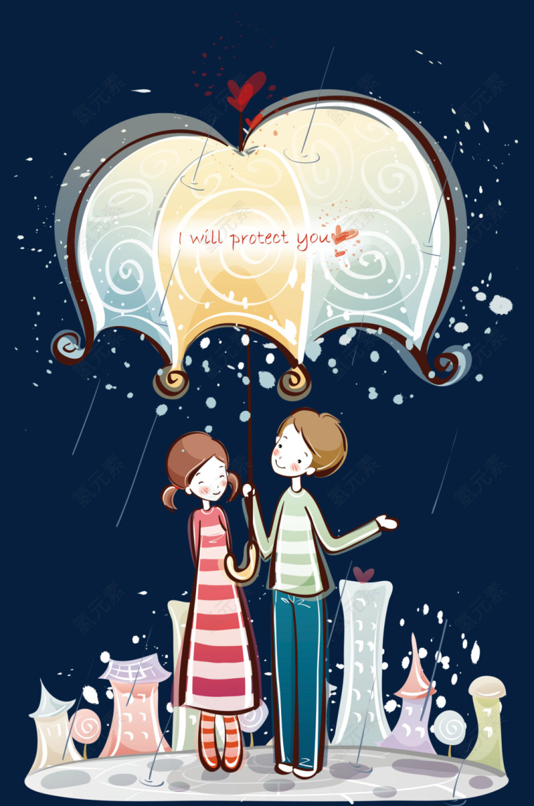 情侣与伞