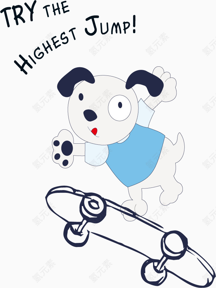 玩滑板的小狗