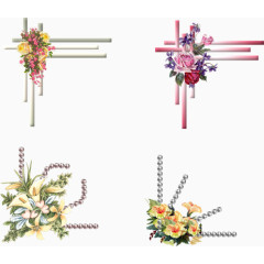 花朵装饰的边角元素合集