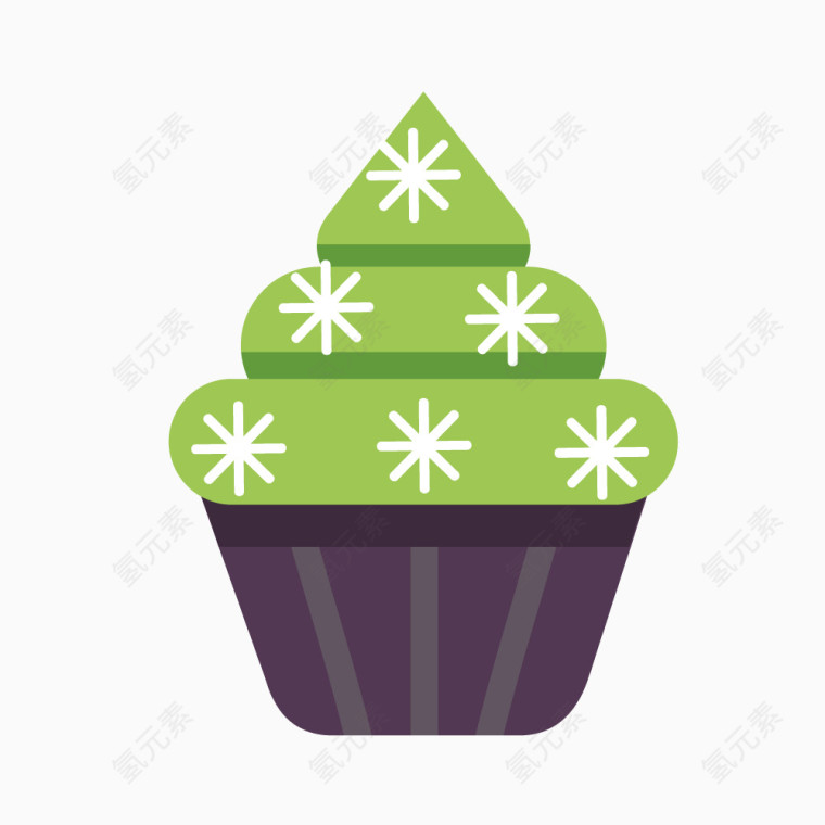 圣诞节绿色松树蛋糕