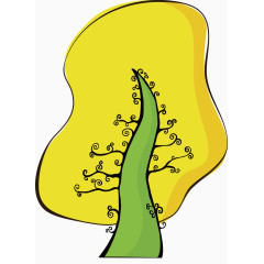 简笔画黄色树木