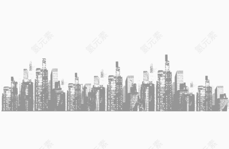 黑白城市建筑素材