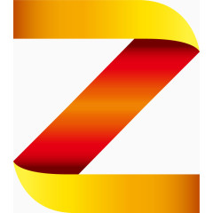  彩色折叠英文字母Z