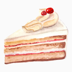 水彩手绘风美味蛋糕甜品图片