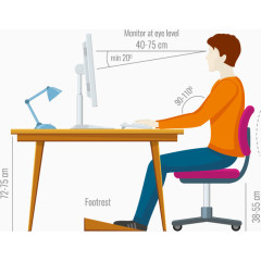 矢量正确男白领办公坐姿