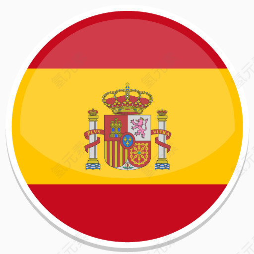 西班牙Flat-Round-World-Flag-icons