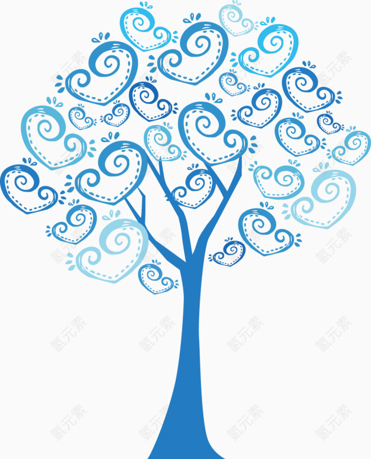 蓝色的章鱼树木