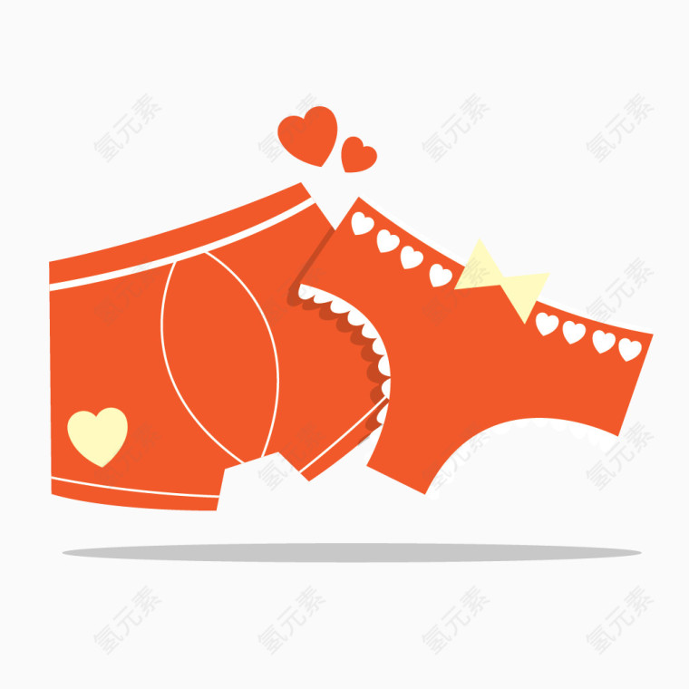 橙黄色Valentine系列内裤图标素材