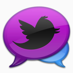 紫色鸣叫推特推特泡泡图标