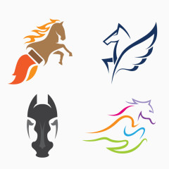 马类立体logo设计