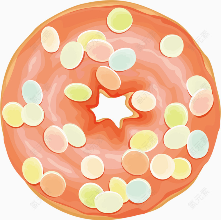 甜甜圈卡通手绘图标元素