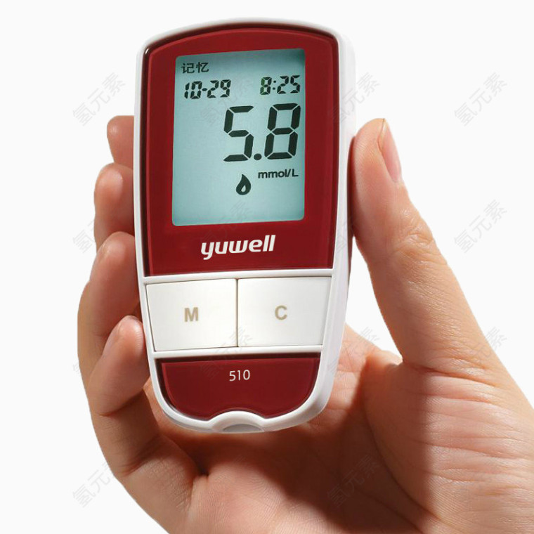手握血糖测量仪