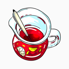 酸梅汁收藏酸梅汁食物简笔画卡通勾饮料