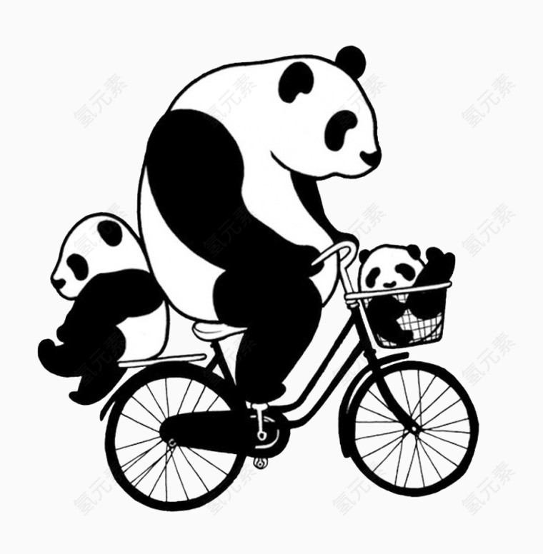 骑自行车的熊猫