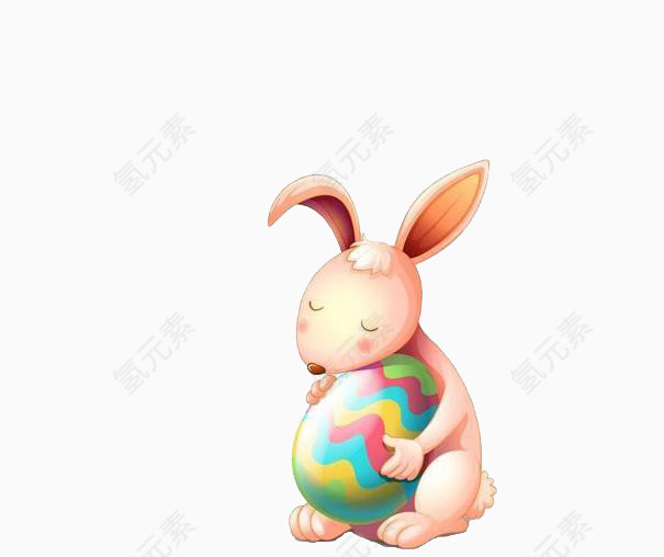 兔子彩蛋复活节可爱彩色画