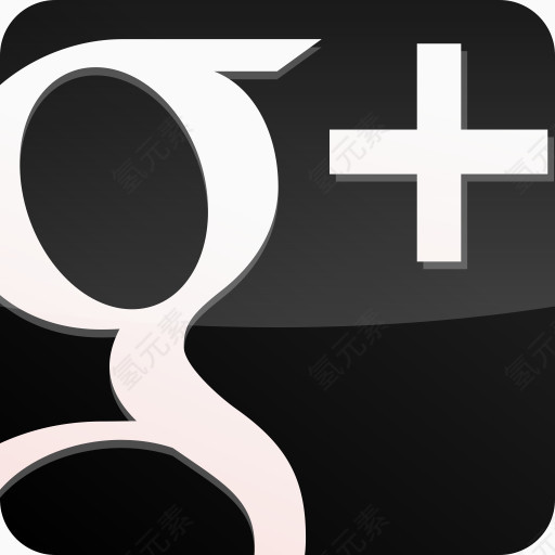 光泽黑色的Google-plus-icons