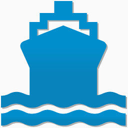 小舟船蓝色图标