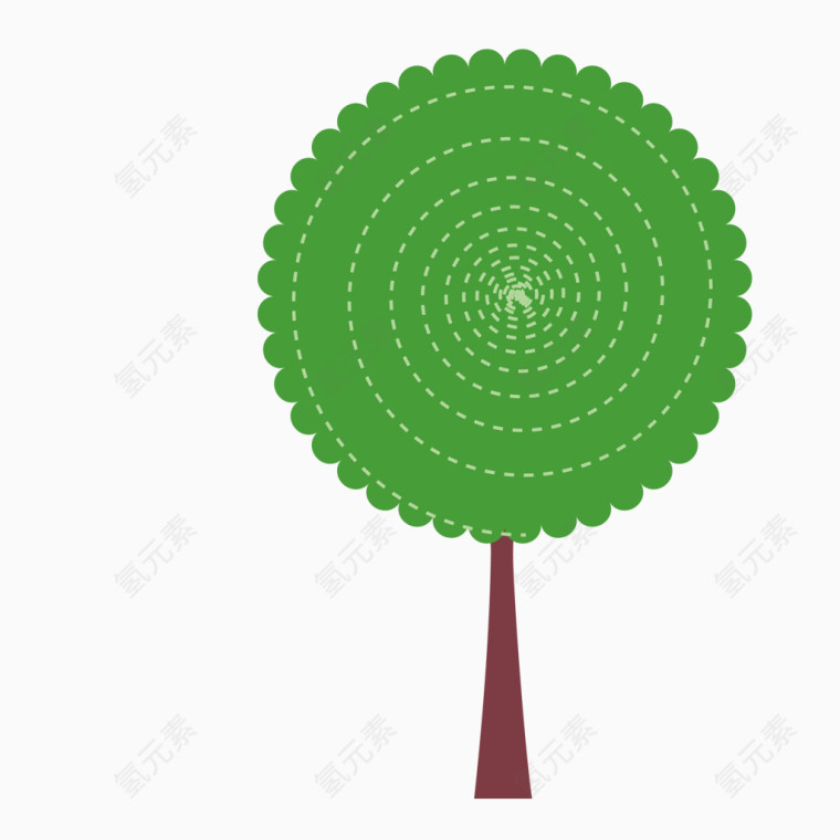 绿色卡通树木