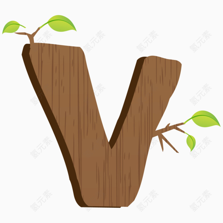 创意木制英文字母V