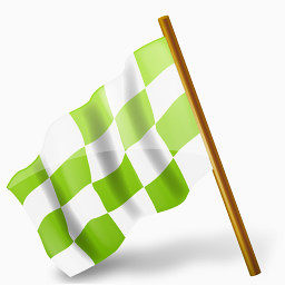 Map Marker Chequered Flag Left Chartreuse Icon