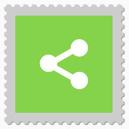 分享Postage-stamps-style-social-media-icons