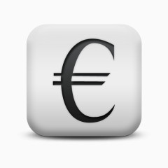 不光滑的白色的广场图标业务货币欧元商业偶像
