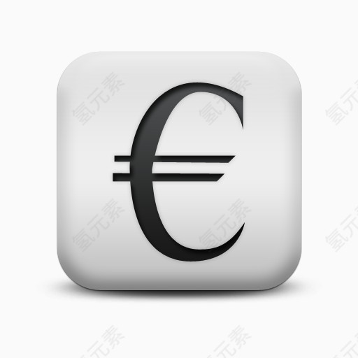 不光滑的白色的广场图标业务货币欧元商业偶像