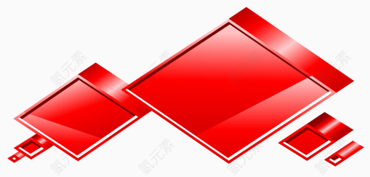红色几何立体形状对话框