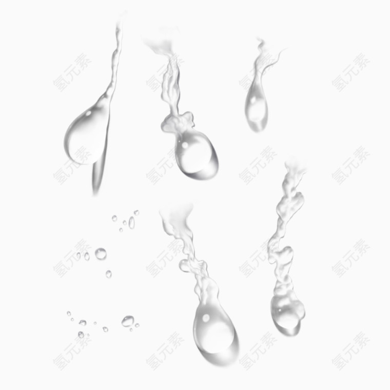 透明水滴免抠素材