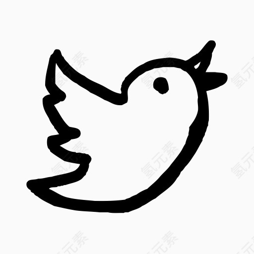 鸟网络社会鸣叫推特快乐的图标1部分：社交媒体和通信