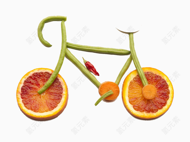 柠檬和豆角拼的自行车