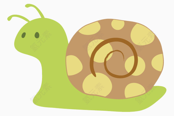卡通绿色蜗牛