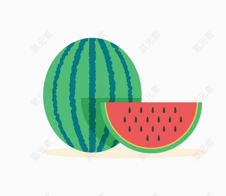 彩绘西瓜水果
