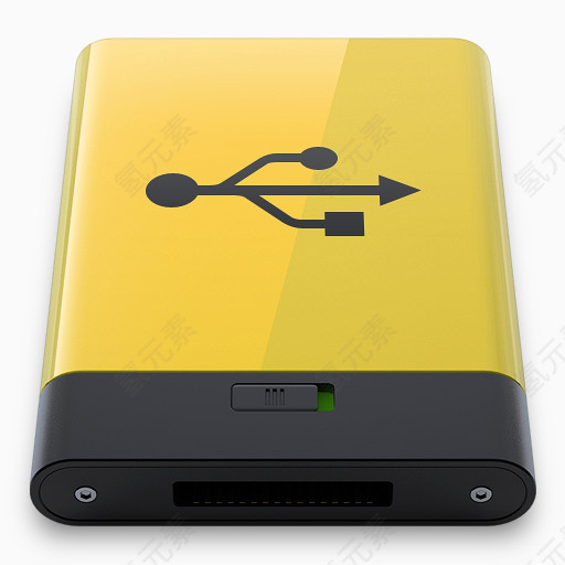 黄色的USB图标