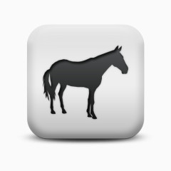 不光滑的白色的广场图标动物动物马Animals-Icons