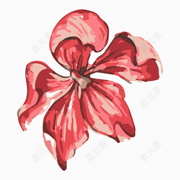 水彩红色花朵图片