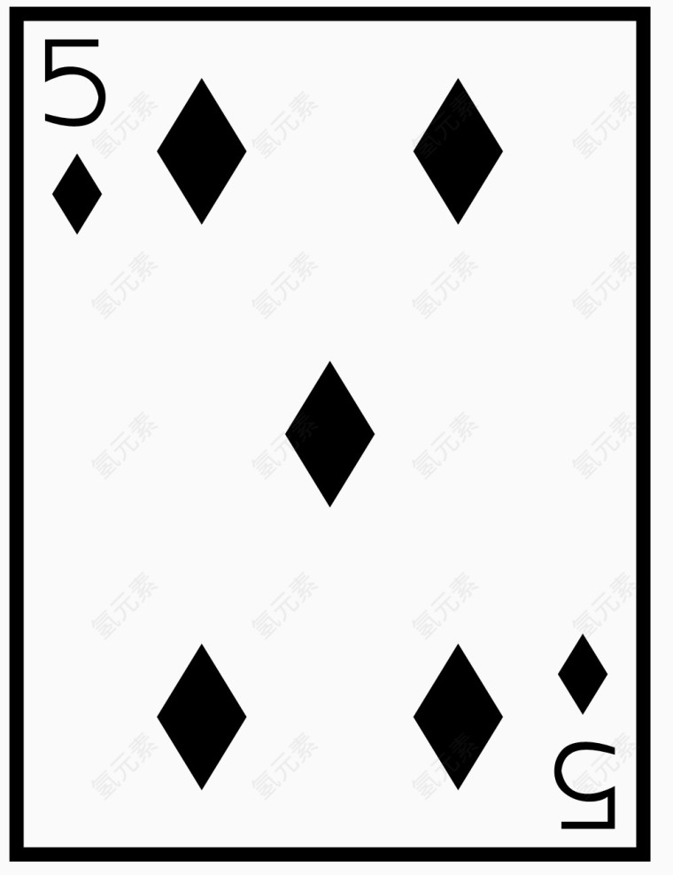 矢量图扑克方片5