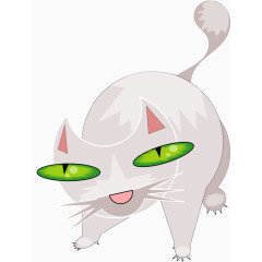 绿色眼睛的卡通猫咪