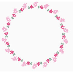 粉色小花圆环边框